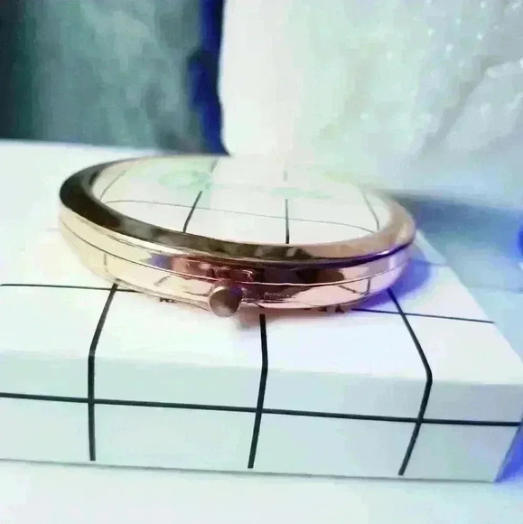 Yes Studio YS White with Rose Gold Tone Pocket Mirror - Picture 7 of 13